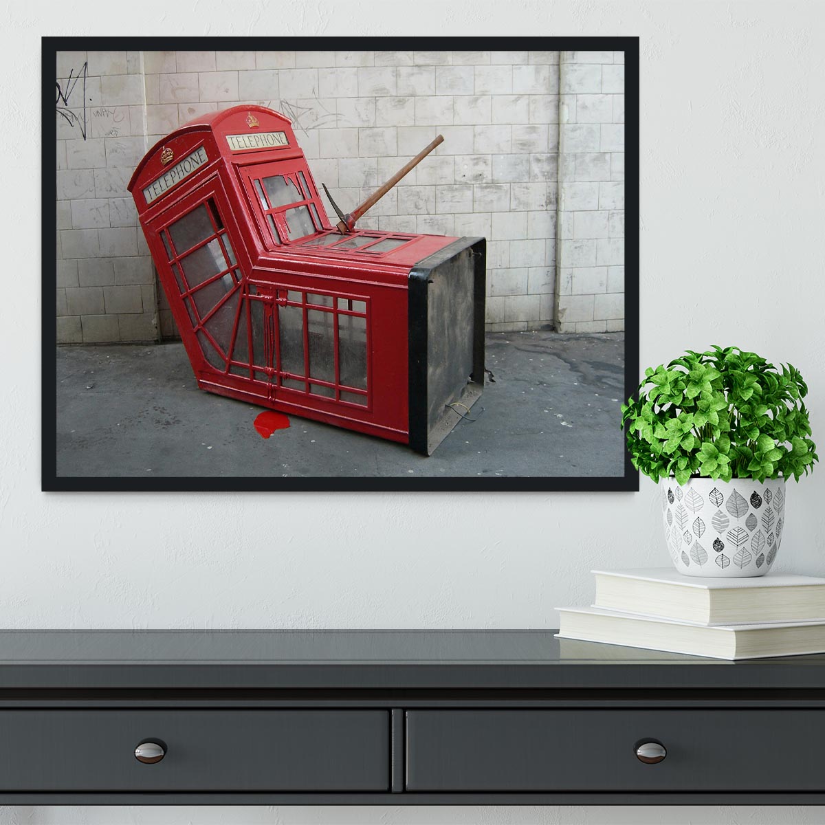 Banksy Death of a Phone Booth Framed Print