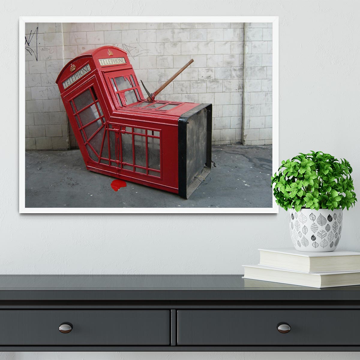 Banksy Death of a Phone Booth Framed Print