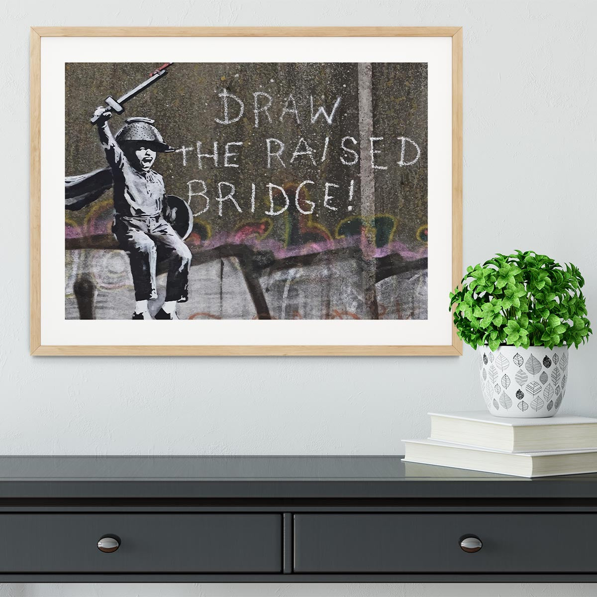 Banksy Draw The Raised Bridge Framed Print - Canvas Art Rocks - 3