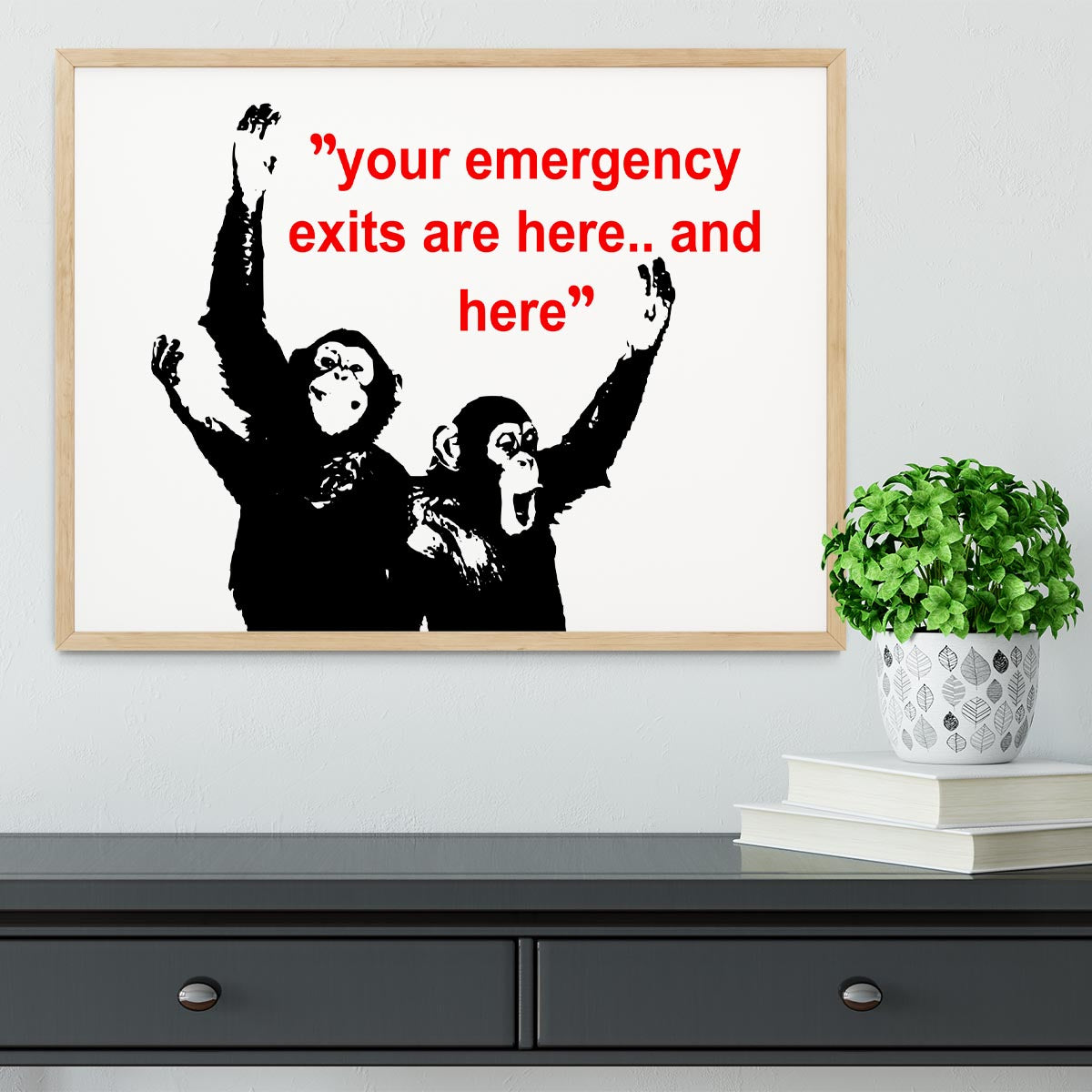 Banksy Emergency Exits Framed Print - Canvas Art Rocks - 4