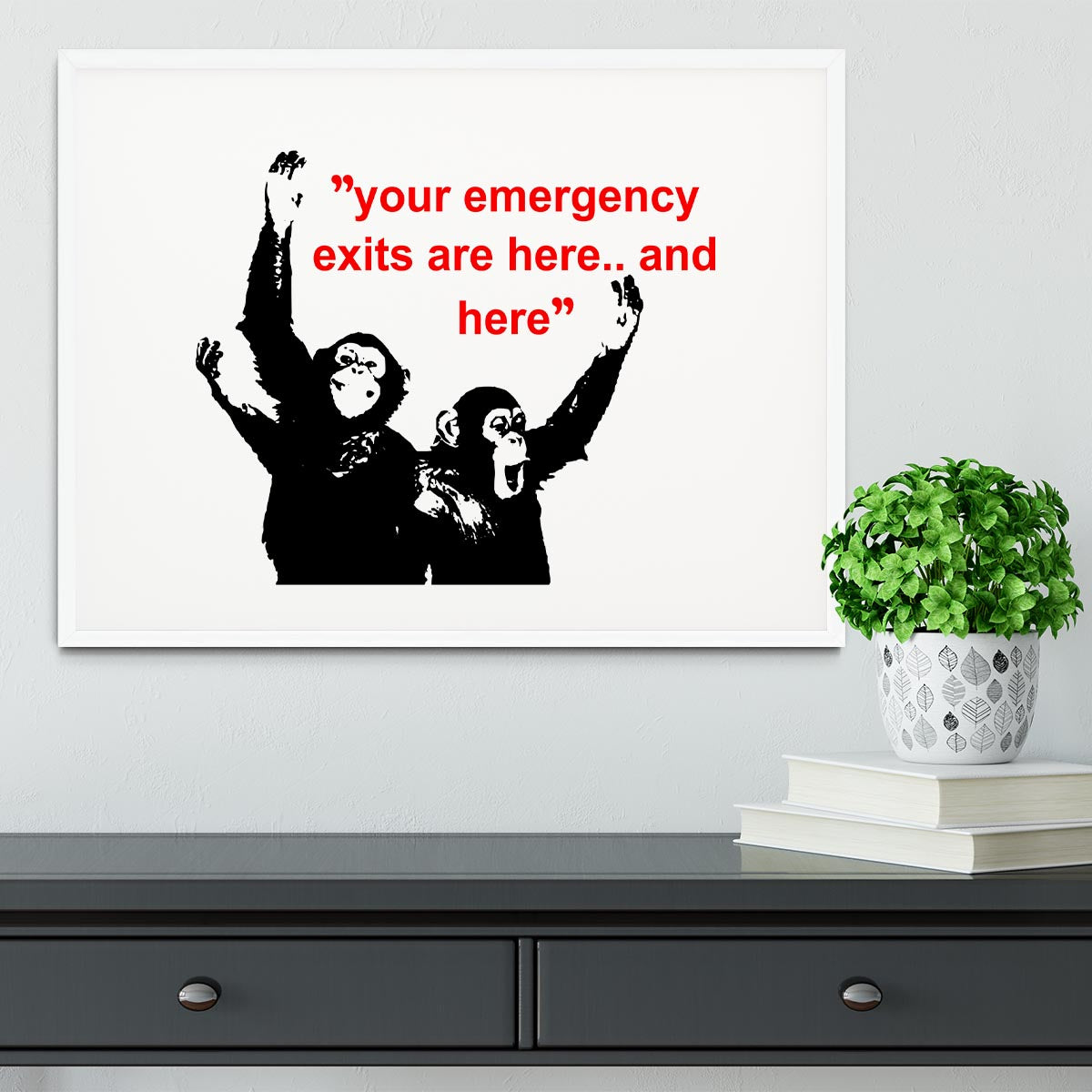 Banksy Emergency Exits Framed Print - Canvas Art Rocks - 5