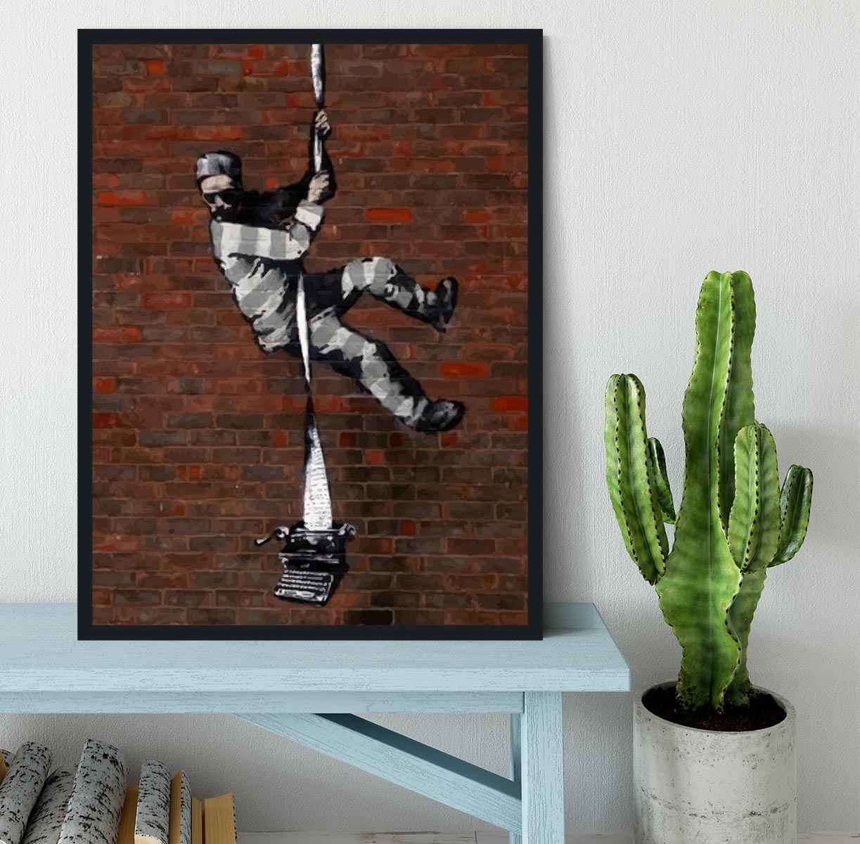 Banksy Escaping Prisoner Framed Print - Canvas Art Rocks - 2