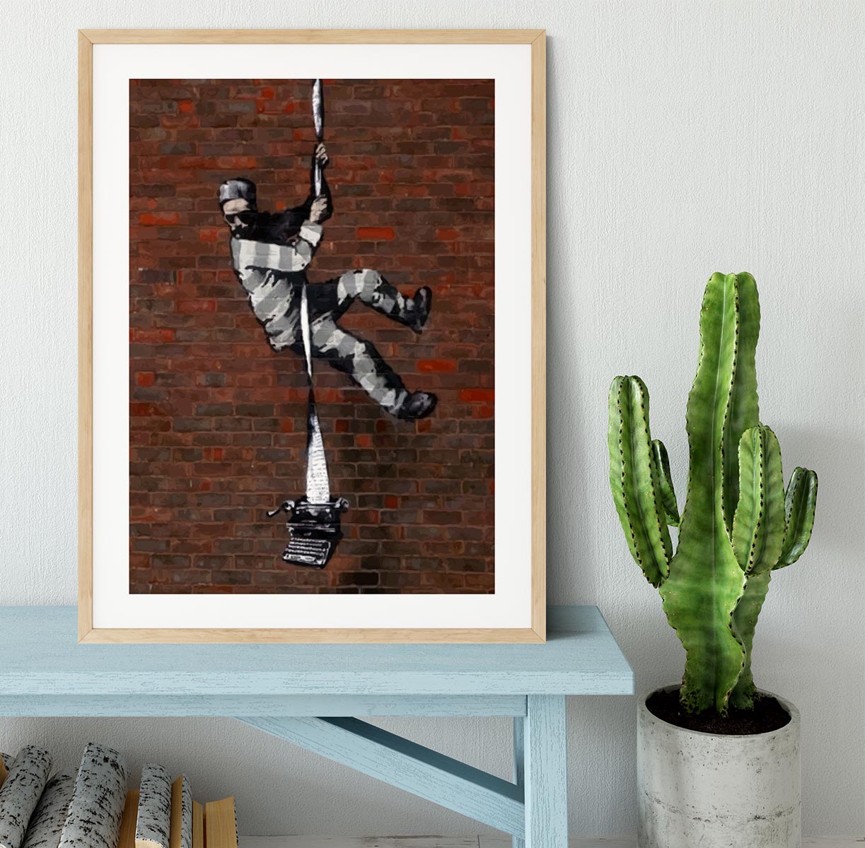 Banksy Escaping Prisoner Framed Print - Canvas Art Rocks - 3