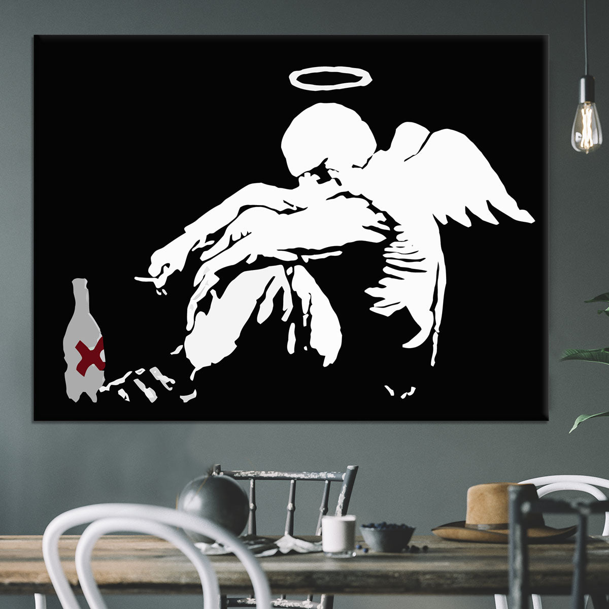 Banksy Fallen Angel Canvas Print or Poster - Canvas Art Rocks - 3