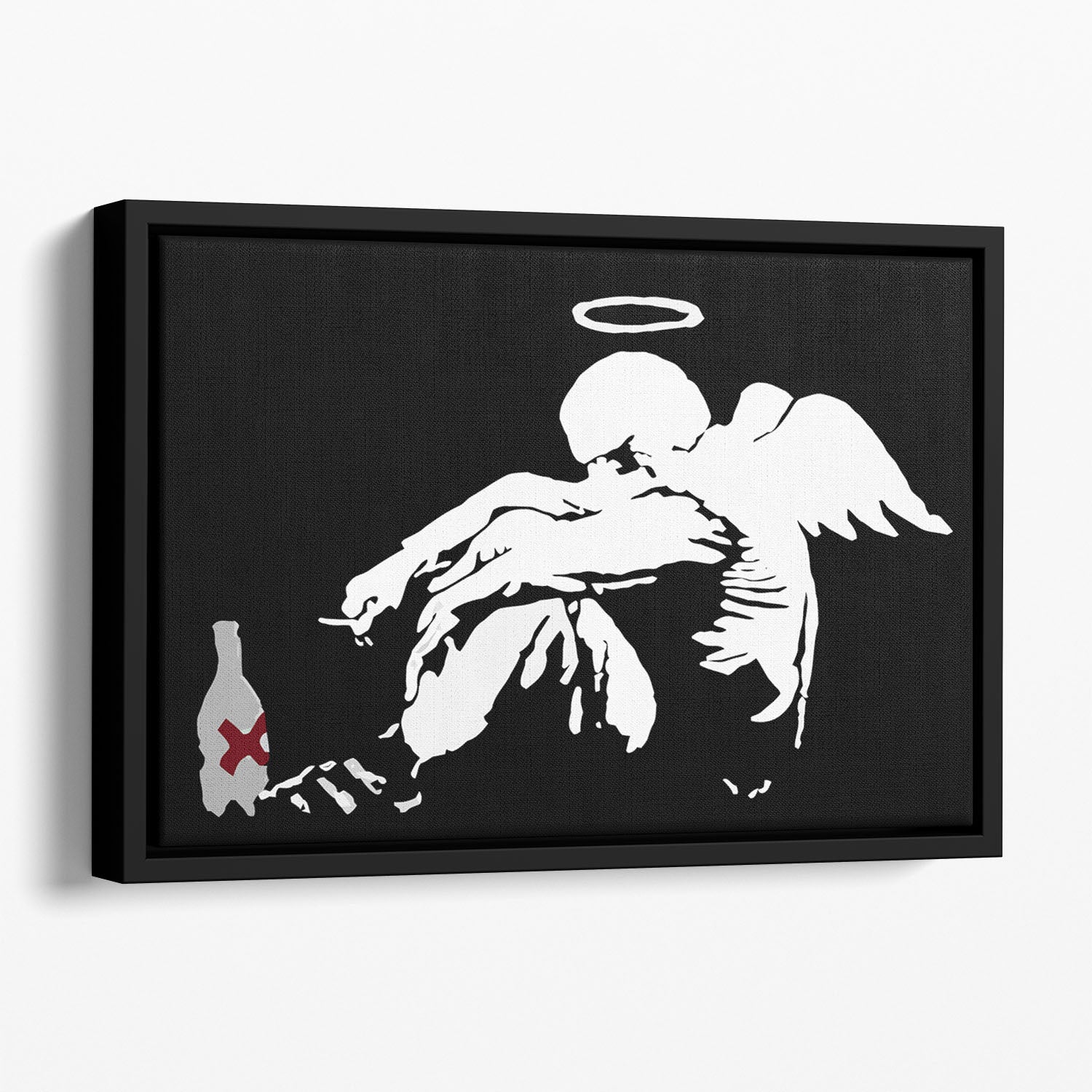 Banksy Fallen Angel Floating Framed Canvas