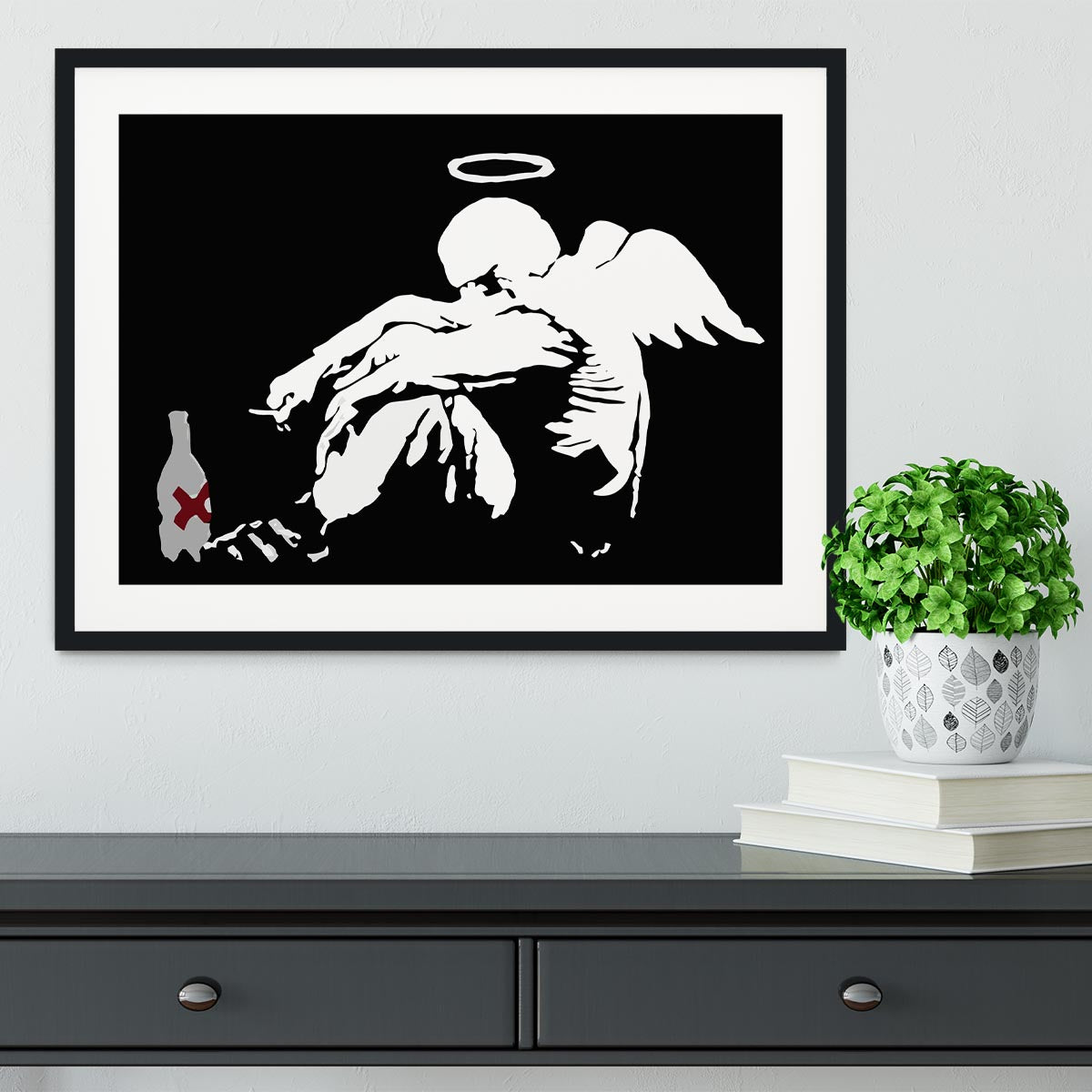 Banksy Fallen Angel Framed Print - Canvas Art Rocks - 1