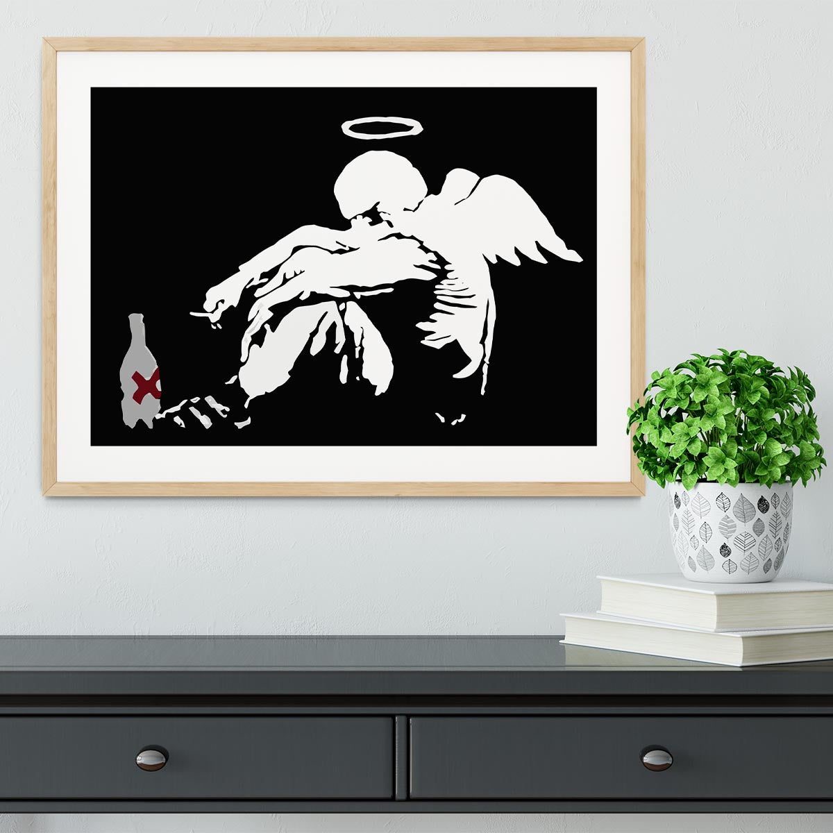 Banksy Fallen Angel Framed Print - Canvas Art Rocks - 3