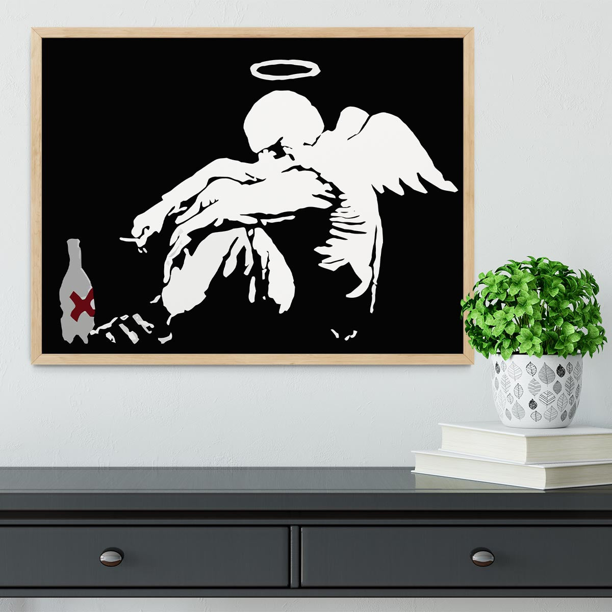 Banksy Fallen Angel Framed Print - Canvas Art Rocks - 4