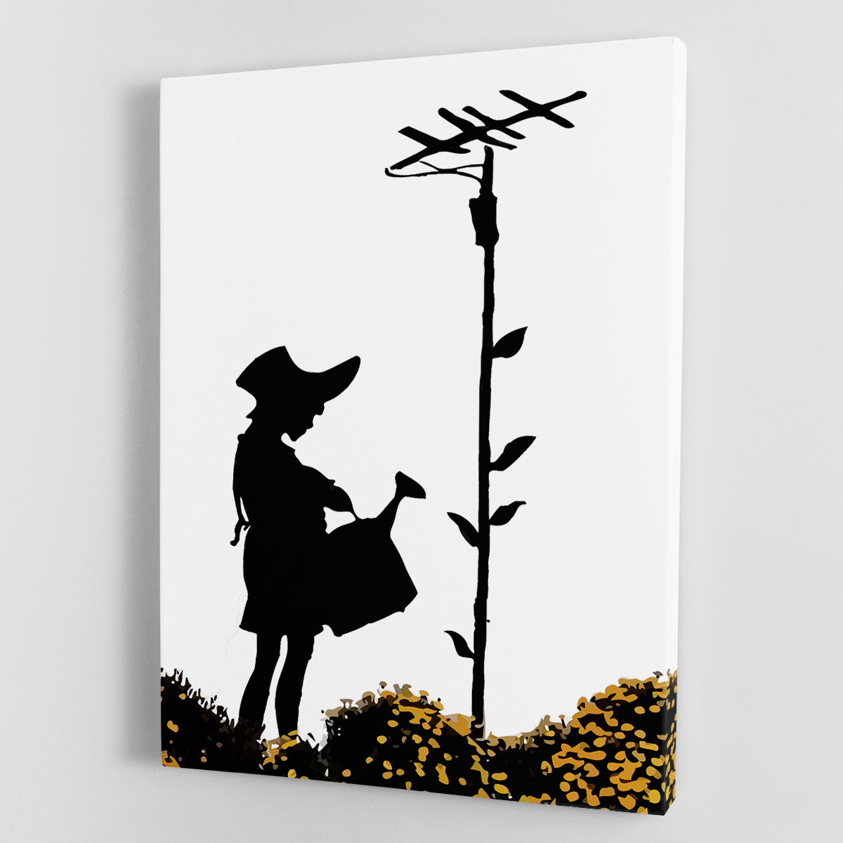 Banksy Flower Aerial Girl Canvas Print or Poster - Canvas Art Rocks - 1