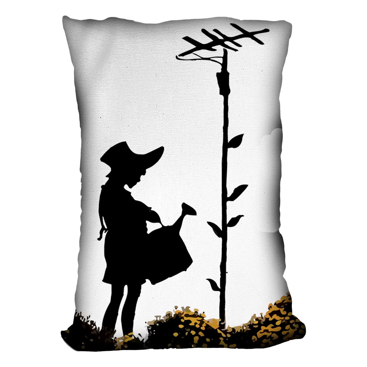 Banksy Flower Aerial Girl Cushion