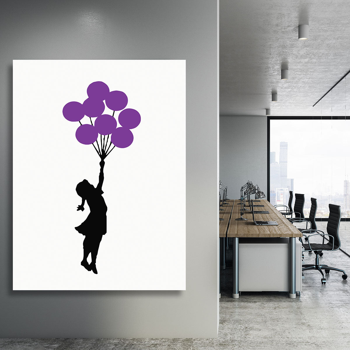Banksy Flying Balloon Girl Canvas Print or Poster - Canvas Art Rocks - 3