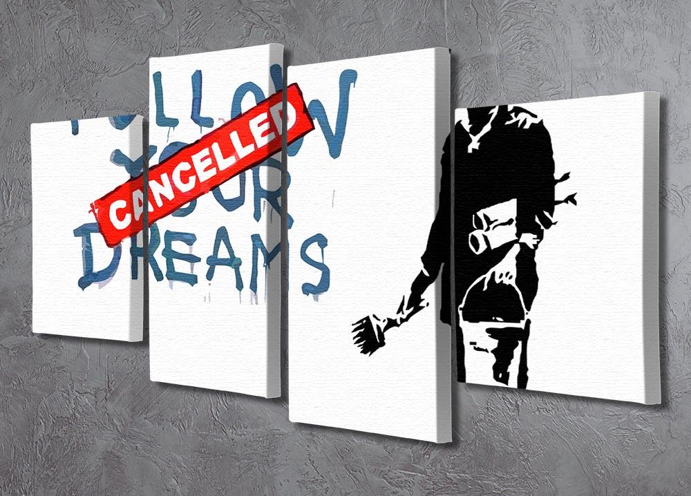 Banksy Follow Your Dreams - Cancelled 4 Split Panel Canvas - Canvas Art Rocks - 2