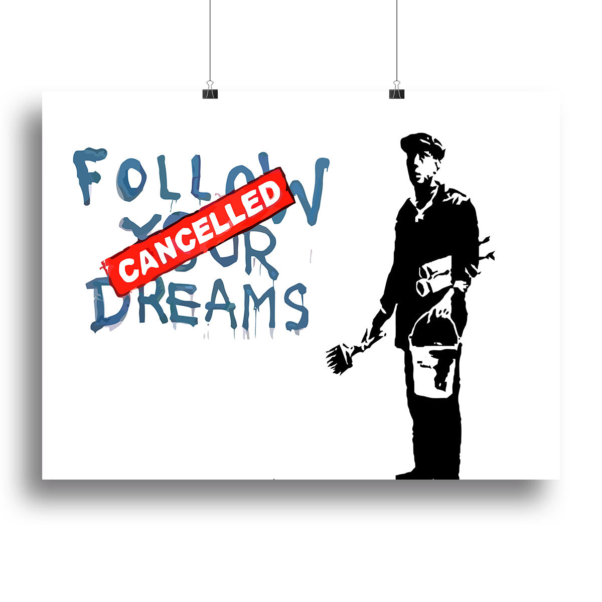 Banksy Follow Your Dreams - Cancelled Canvas Print or Poster - Canvas Art Rocks - 2