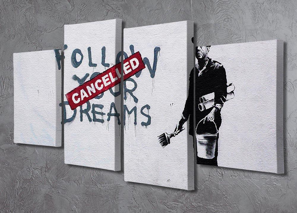 Banksy Follow Your Dreams 4 Split Panel Canvas - Canvas Art Rocks - 2