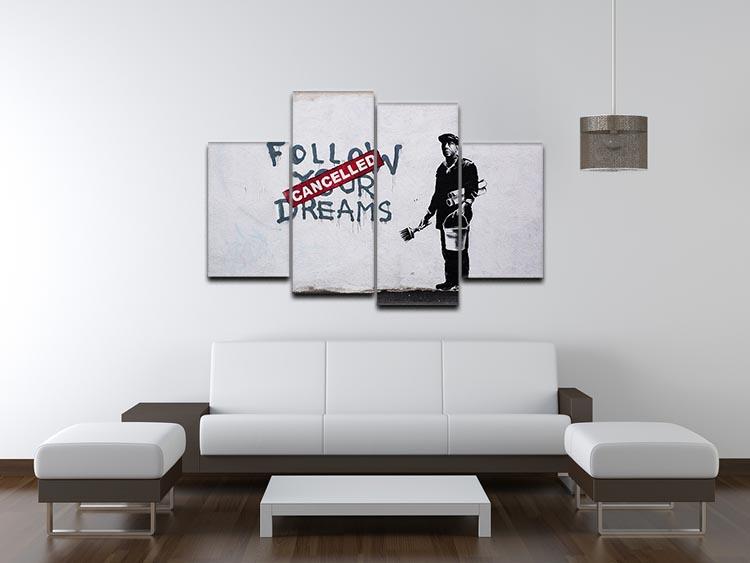 Banksy Follow Your Dreams 4 Split Panel Canvas - Canvas Art Rocks - 3