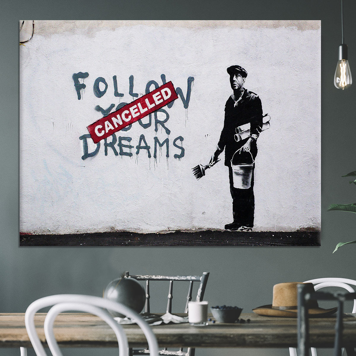 Banksy Follow Your Dreams Canvas Print or Poster - Canvas Art Rocks - 3