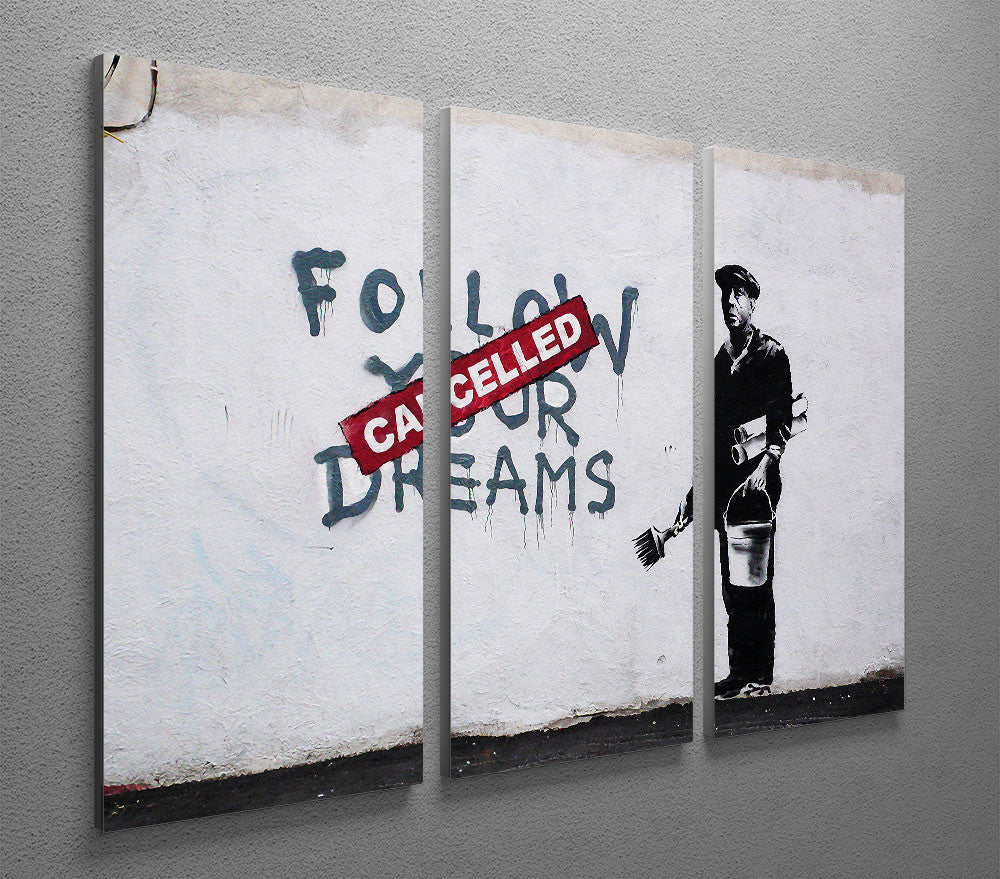 Banksy Follow Your Dreams - Cancelled 3 Split Canvas Print - Canvas Art Rocks
