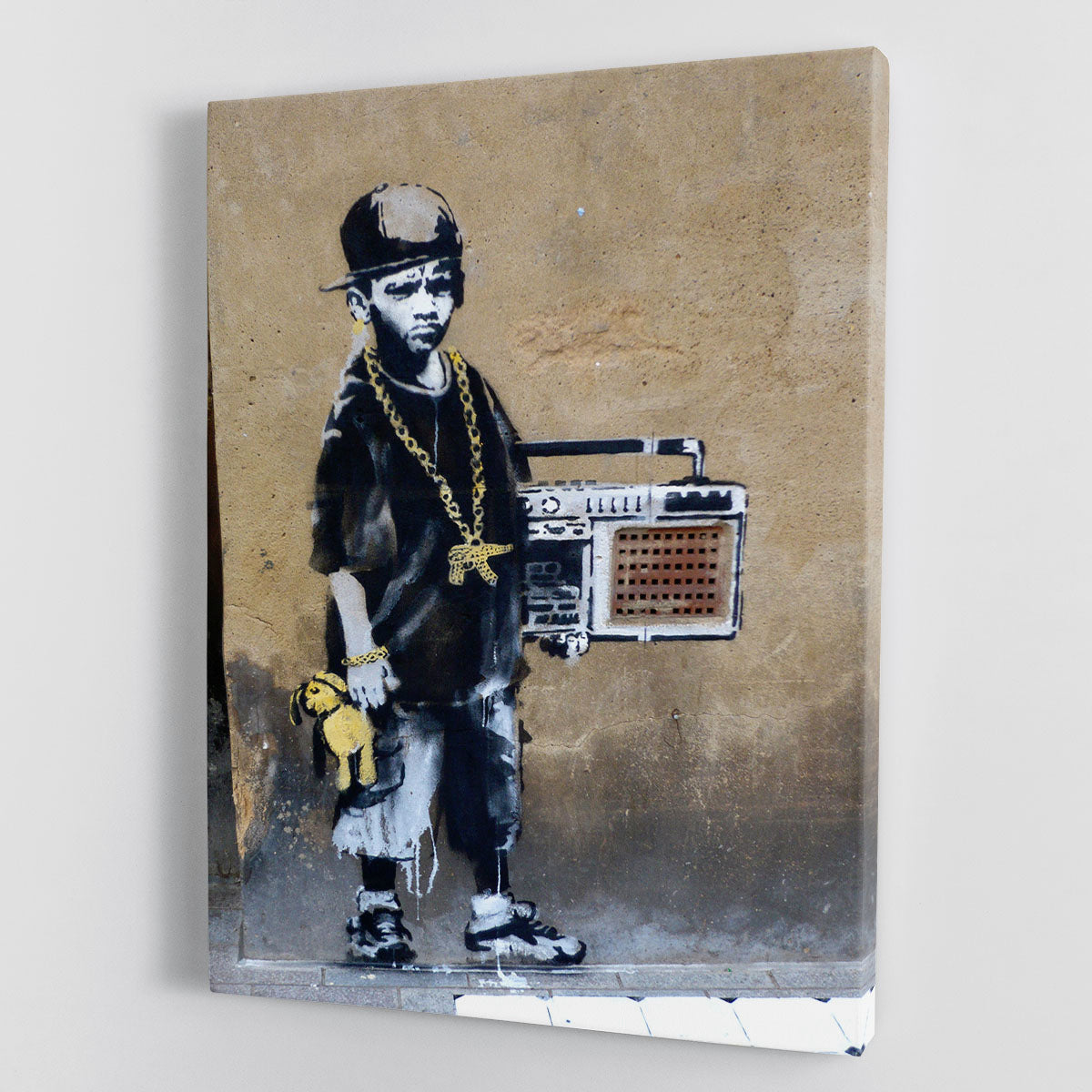 Banksy Gangster Boy with Ghetto Blaster Canvas Print or Poster - Canvas Art Rocks - 1
