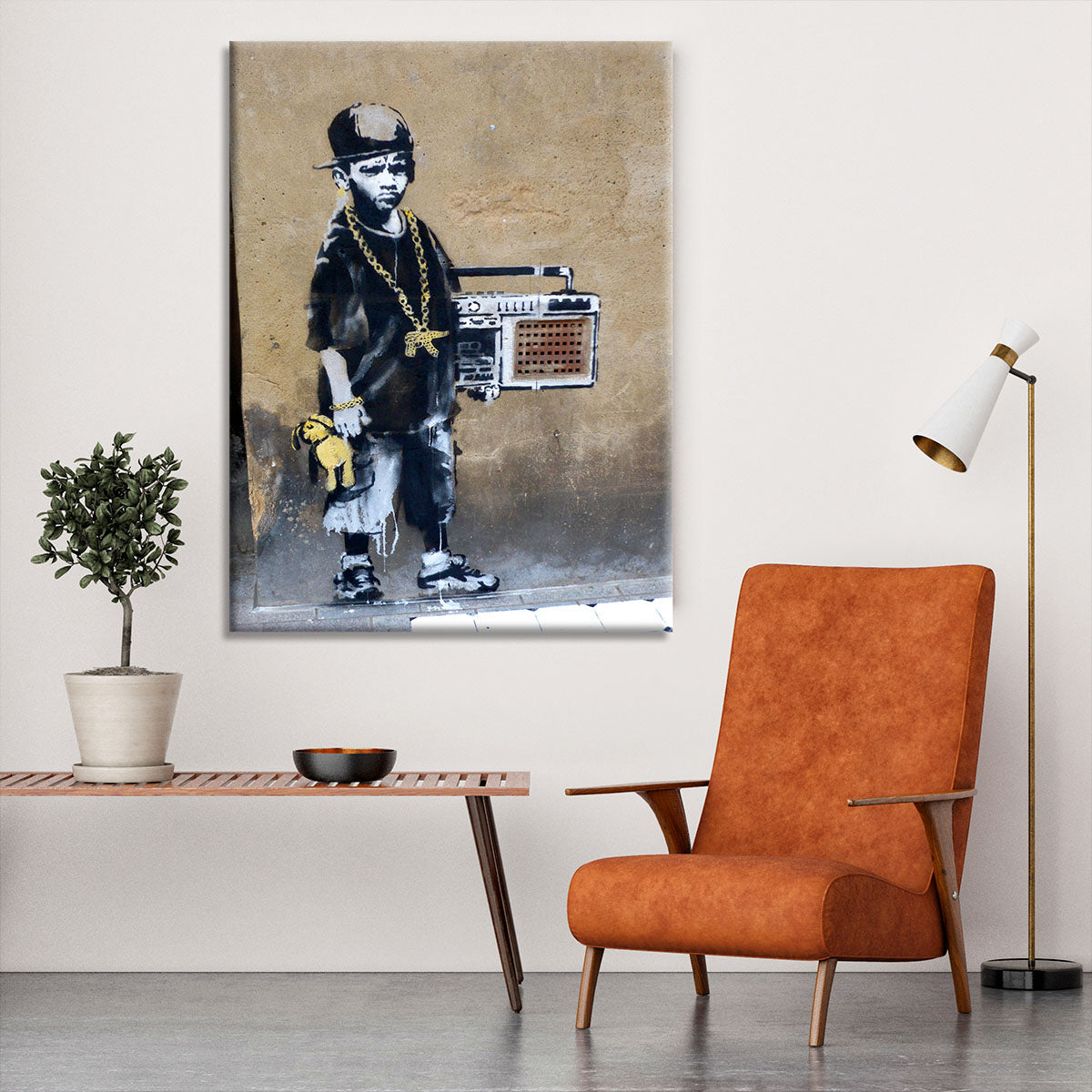 Banksy Gangster Boy with Ghetto Blaster Canvas Print or Poster - Canvas Art Rocks - 6