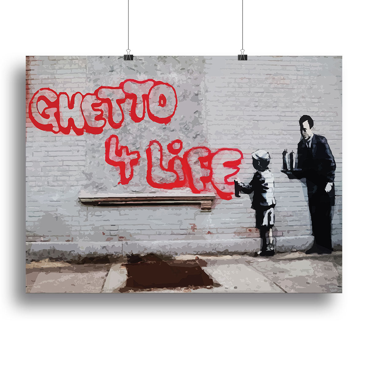 Banksy Ghetto For Life Canvas Print or Poster - Canvas Art Rocks - 2