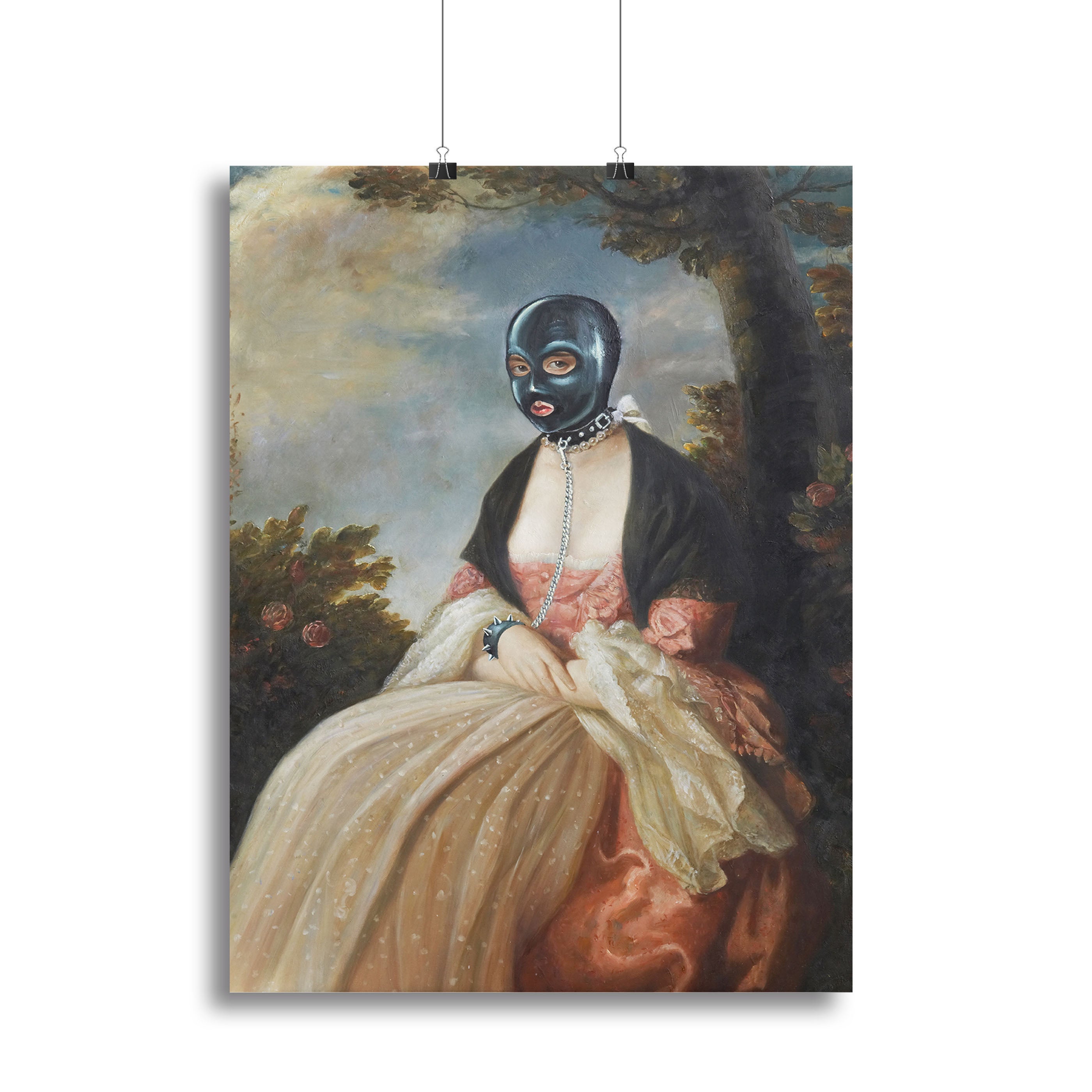 Banksy Gimp-Masked Woman Canvas Print or Poster - Canvas Art Rocks - 2