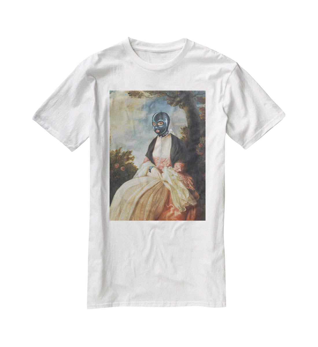 Banksy Gimp-Masked Woman T-Shirt - Canvas Art Rocks - 5