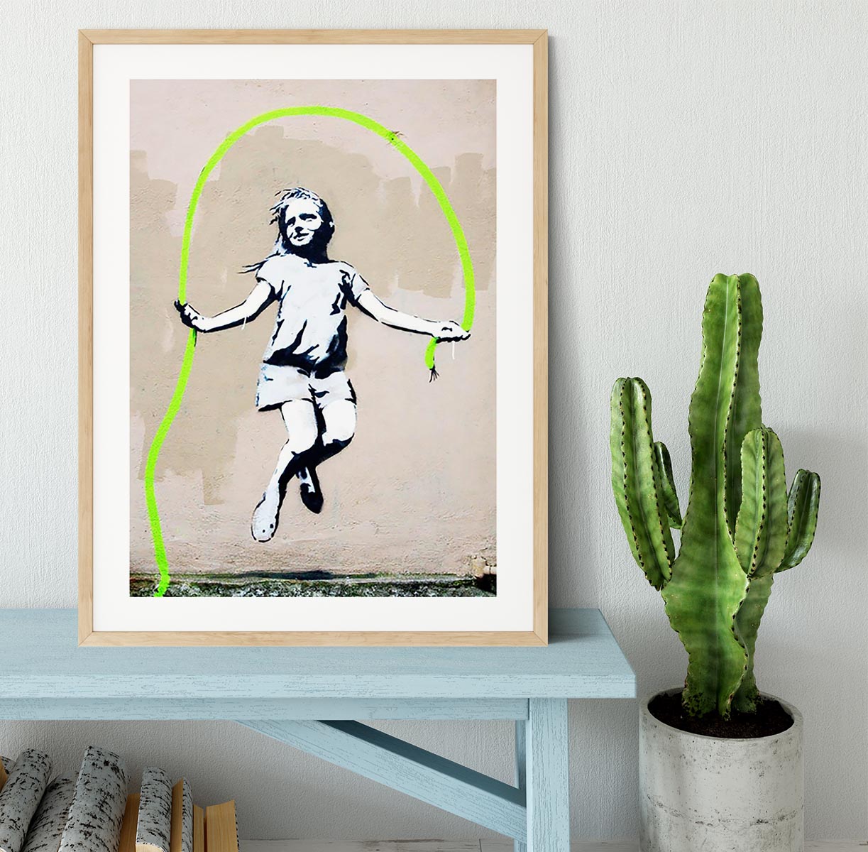 Banksy Girl With Skipping Rope Framed Print - Canvas Art Rocks - 3