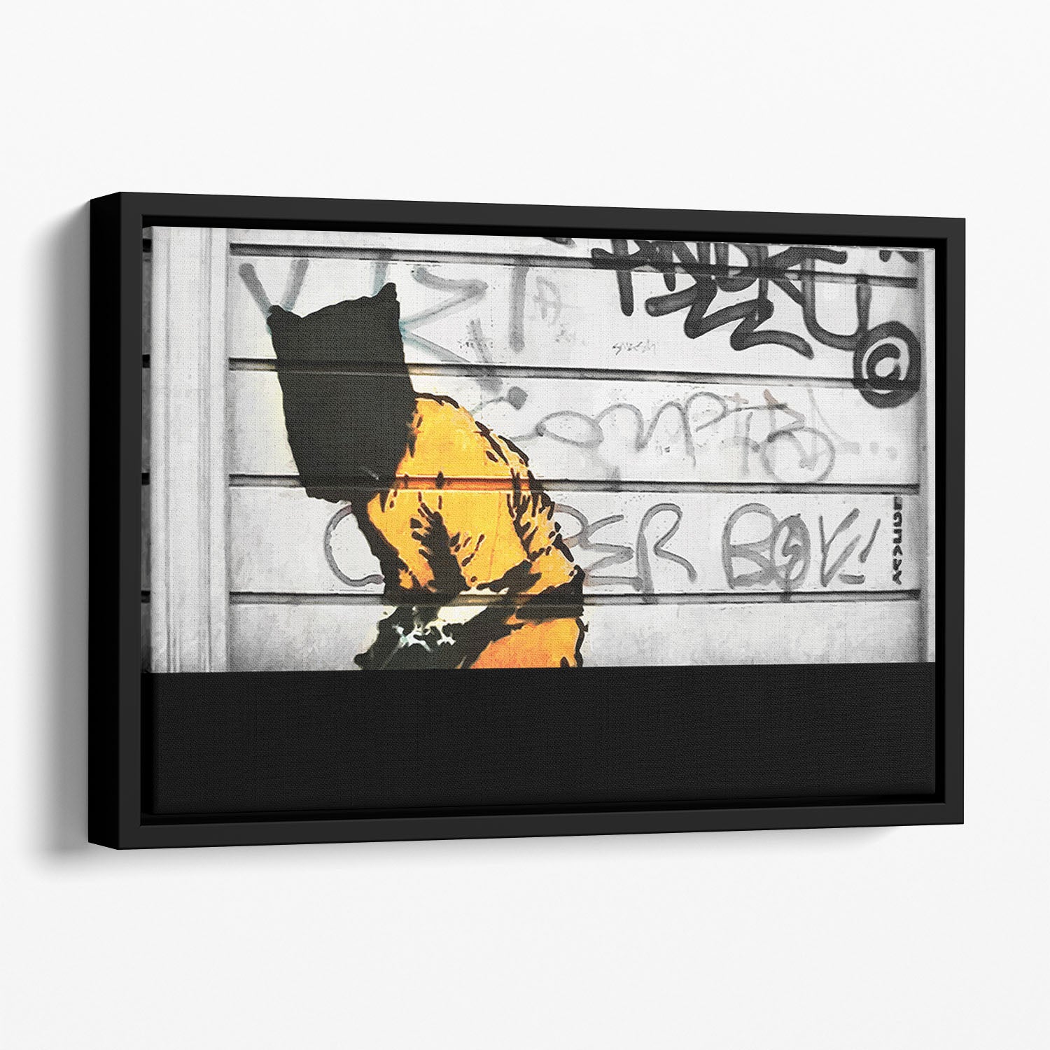 Banksy Guantanamo Bay Detainee Floating Framed Canvas - Canvas Art Rocks - 1