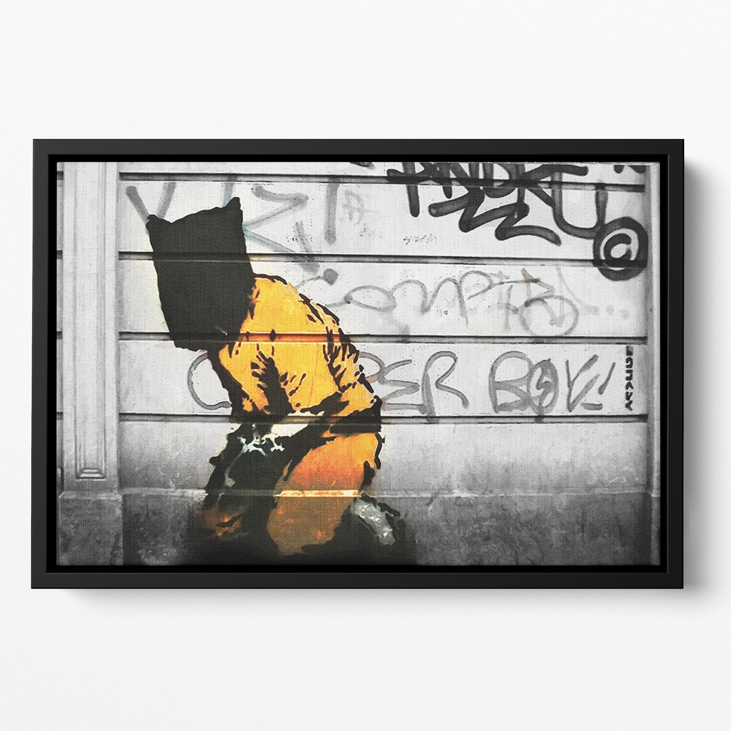 Banksy Guantanamo Bay Detainee Floating Framed Canvas - Canvas Art Rocks - 2