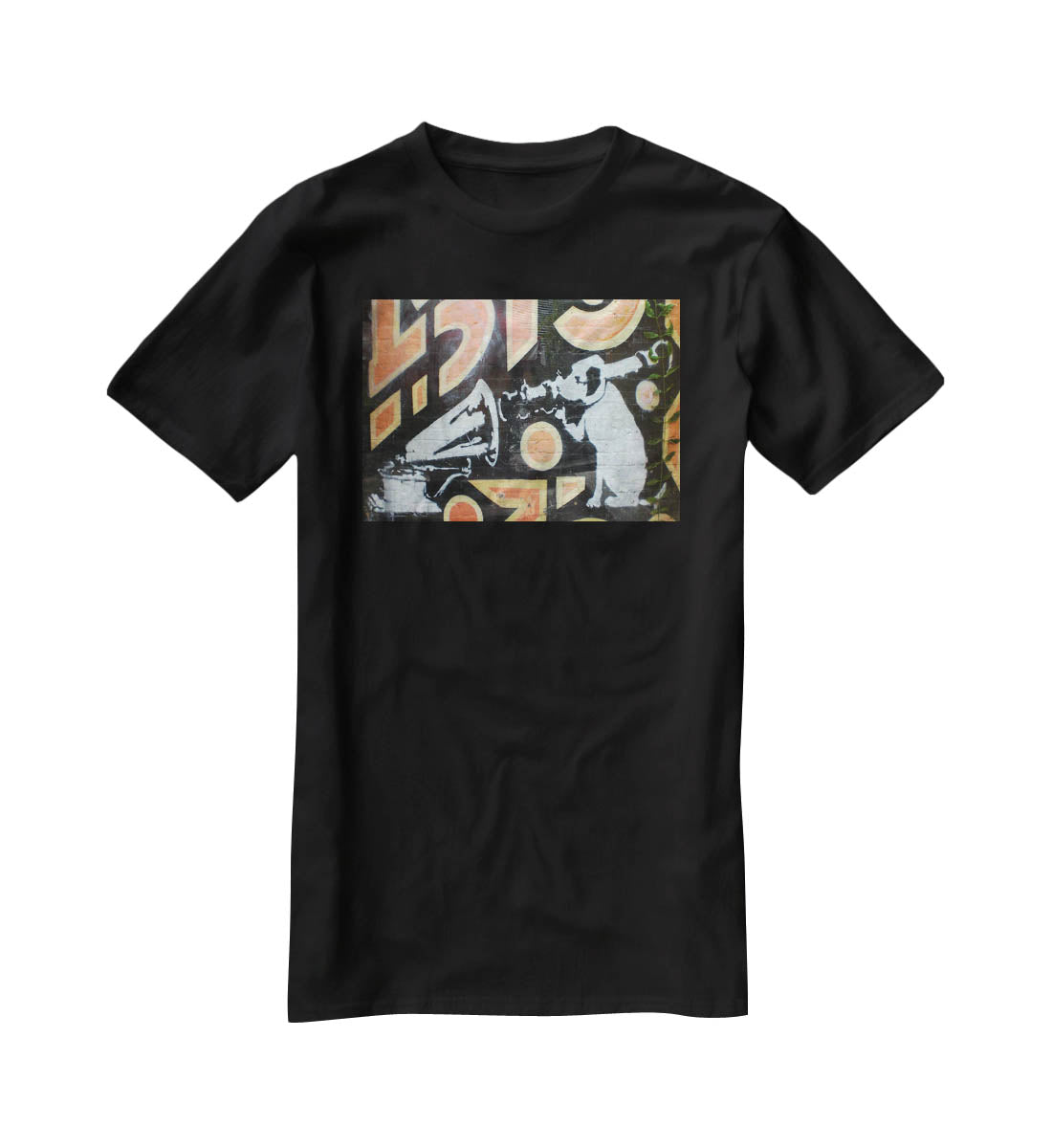 Banksy HMV Dog T-Shirt - Canvas Art Rocks - 1