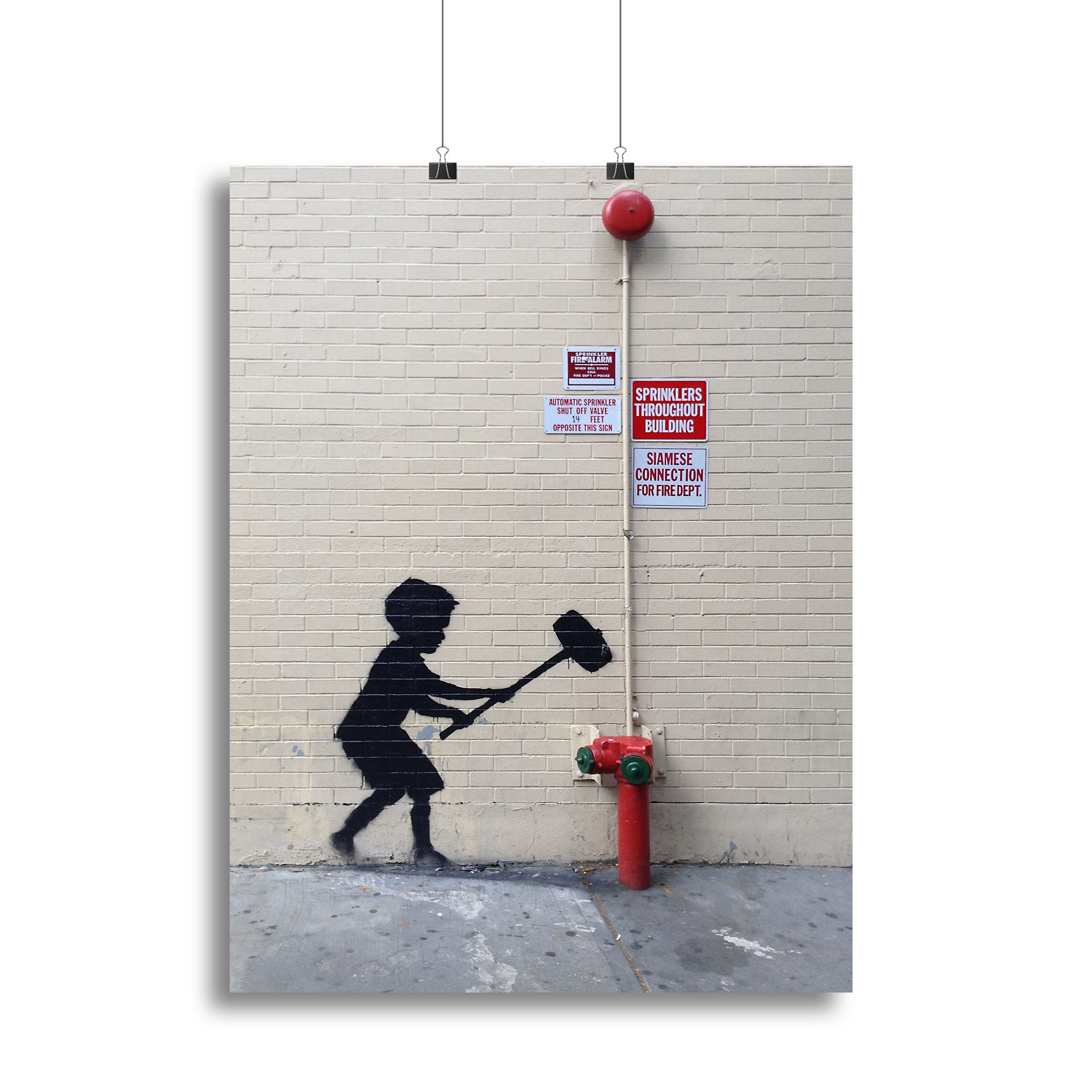 Banksy Hammer Boy Canvas Print or Poster - Canvas Art Rocks - 2