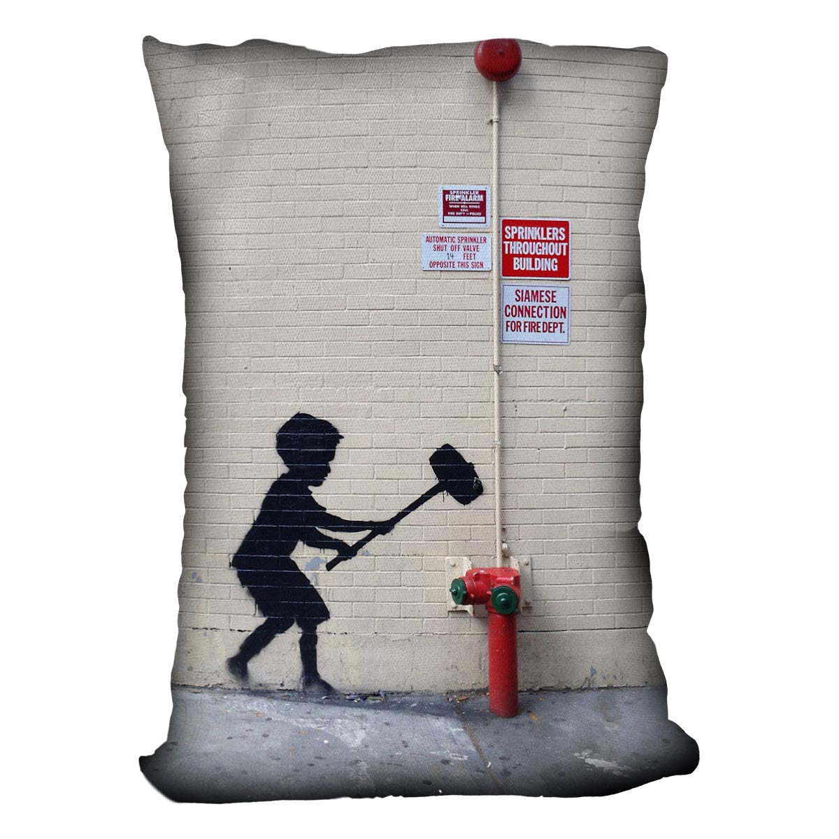 Banksy Hammer Boy Cushion