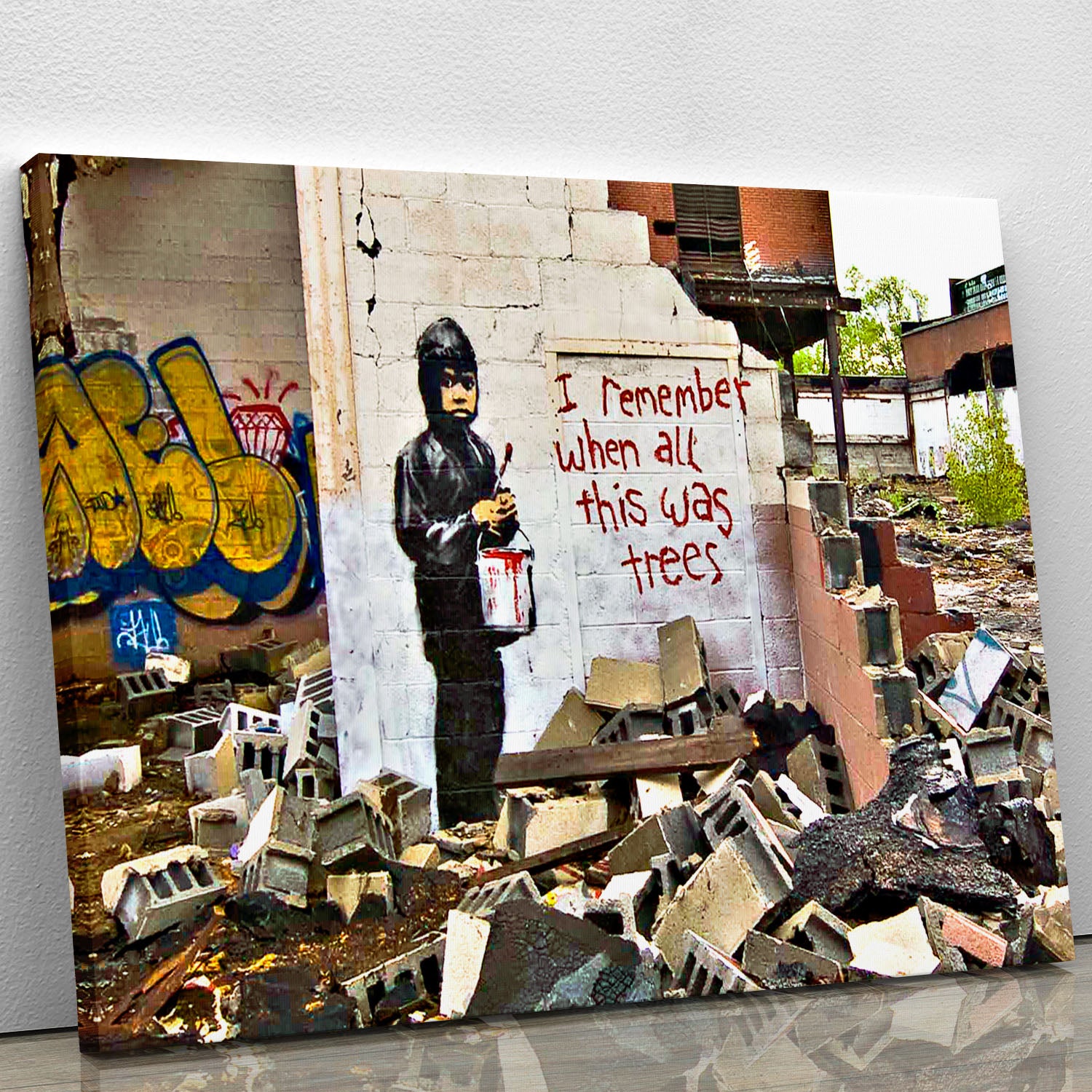 Banksy I Remember When All This Was Trees Canvas Print or Poster - Canvas Art Rocks - 1