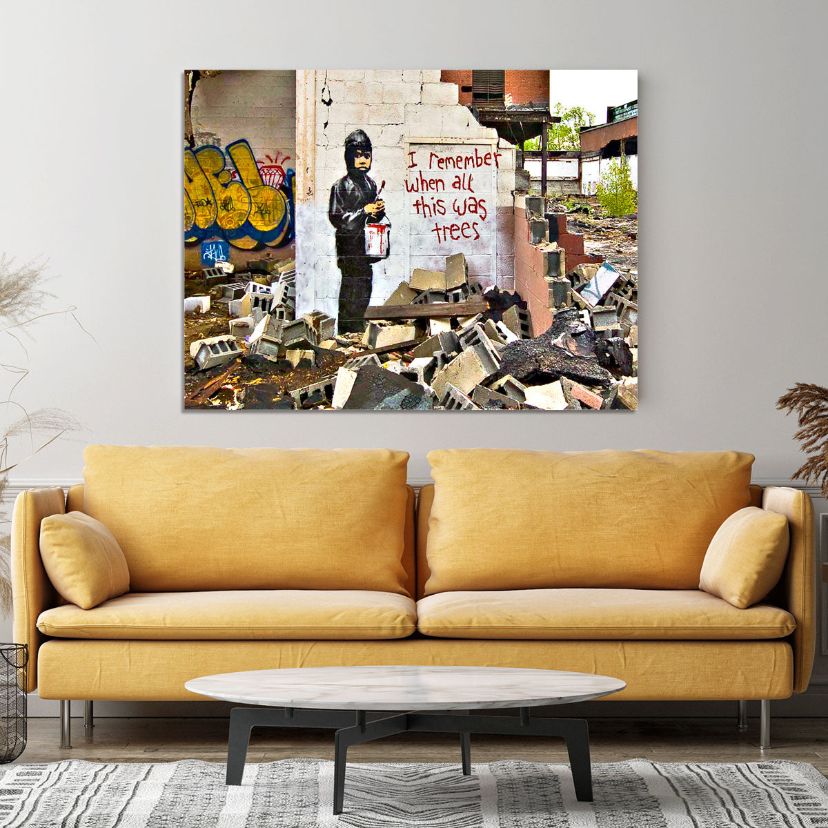 Banksy I Remember When All This Was Trees Canvas Print or Poster - Canvas Art Rocks - 4