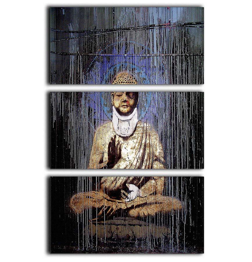 Banksy Injured Buddha 3 Split Panel Canvas Print - Canvas Art Rocks - 1