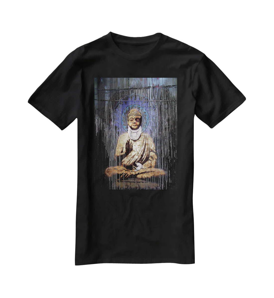 Banksy Injured Buddha T-Shirt - Canvas Art Rocks - 1