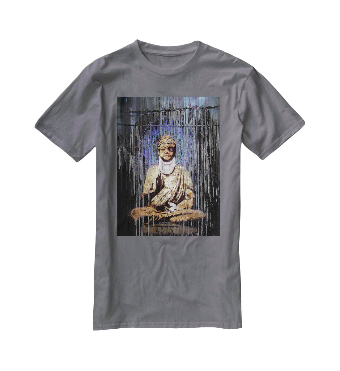 Banksy Injured Buddha T-Shirt - Canvas Art Rocks - 3