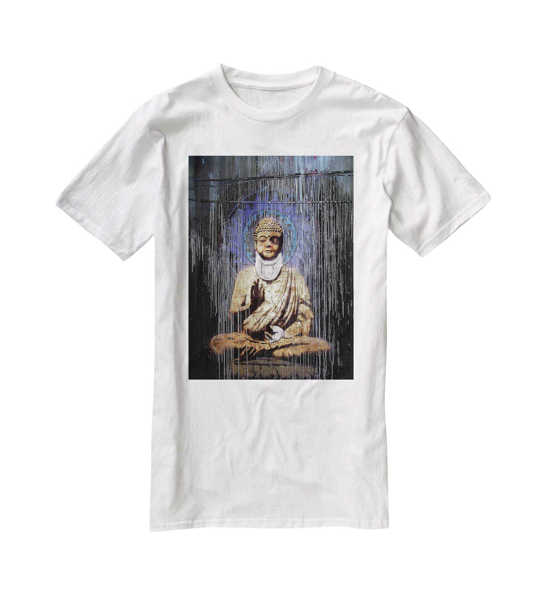 Banksy Injured Buddha T-Shirt - Canvas Art Rocks - 5