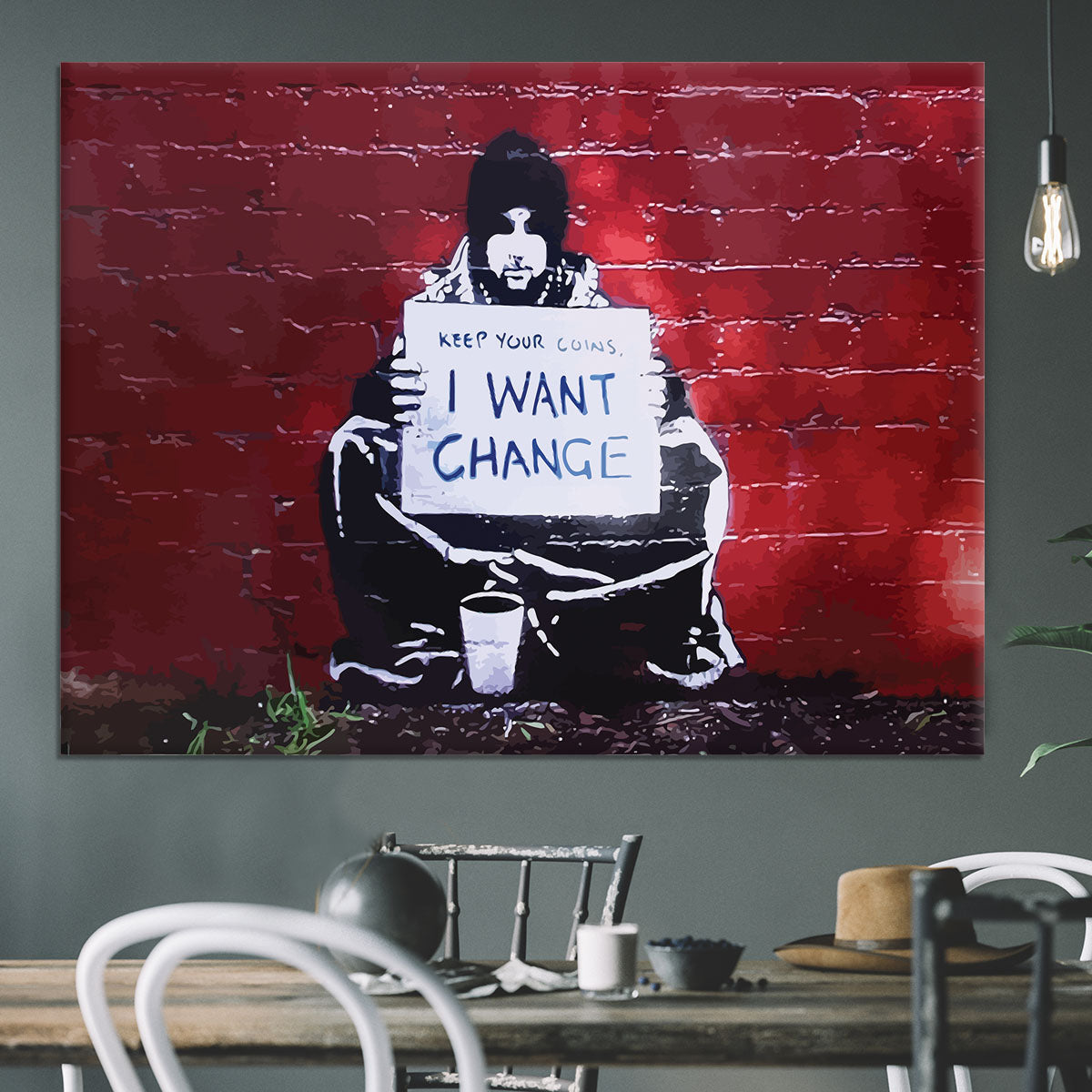 Banksy Keep Your Coins Canvas Print or Poster - Canvas Art Rocks - 3