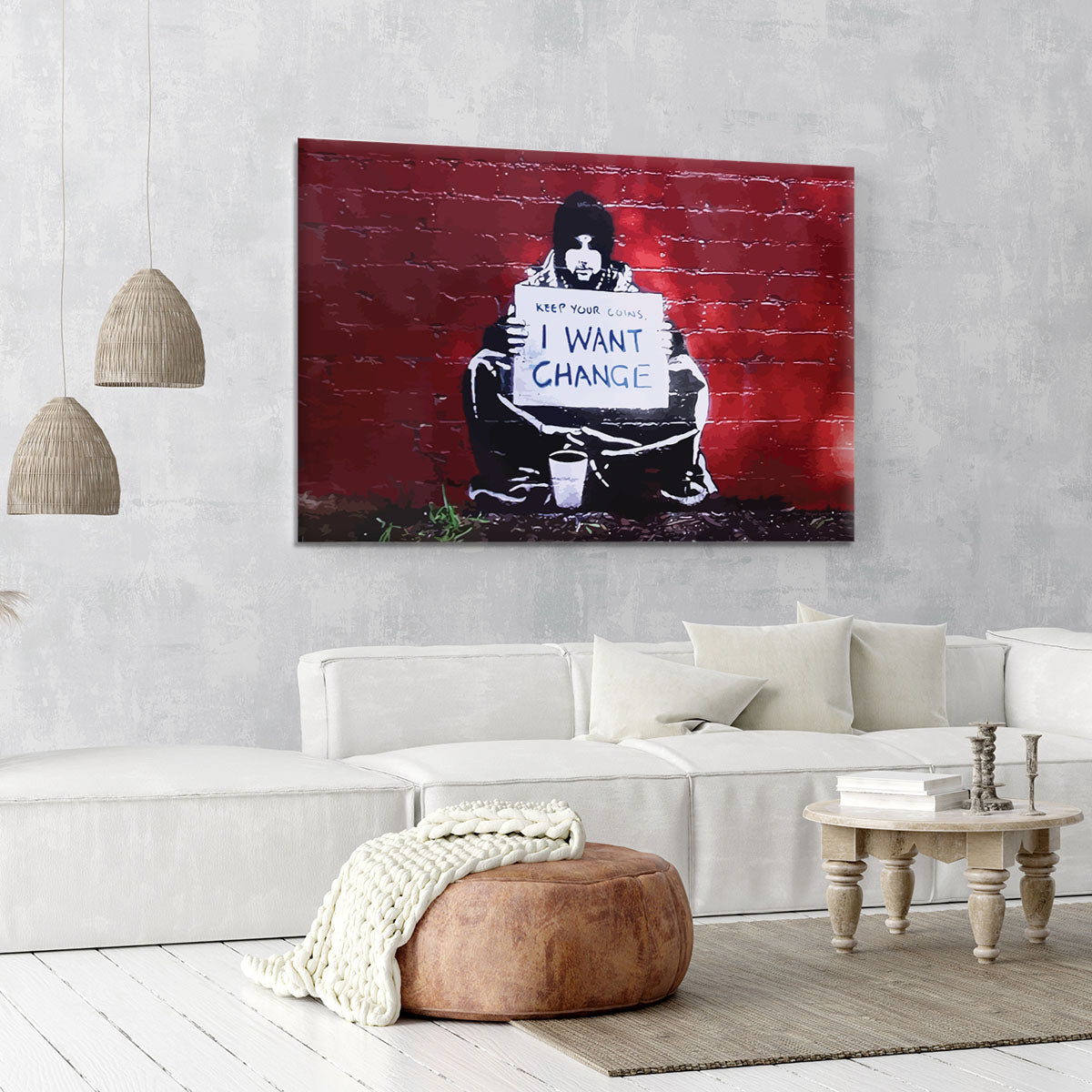 Banksy Keep Your Coins Canvas Print or Poster - Canvas Art Rocks - 6