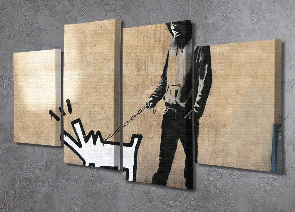Banksy Keith Haring Dog 4 Split Panel Canvas - Canvas Art Rocks - 2