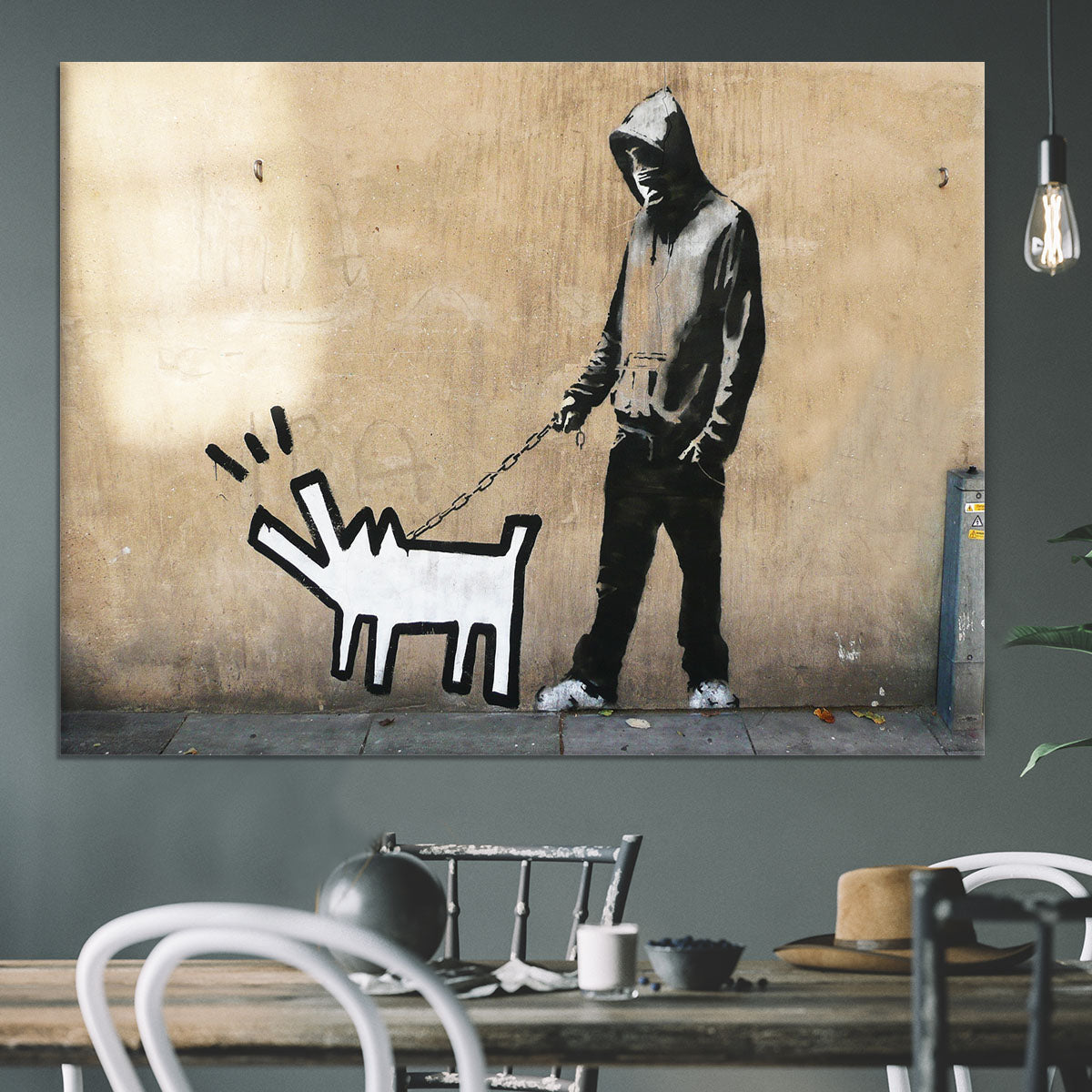 Banksy Keith Haring Dog Canvas Print or Poster - Canvas Art Rocks - 3