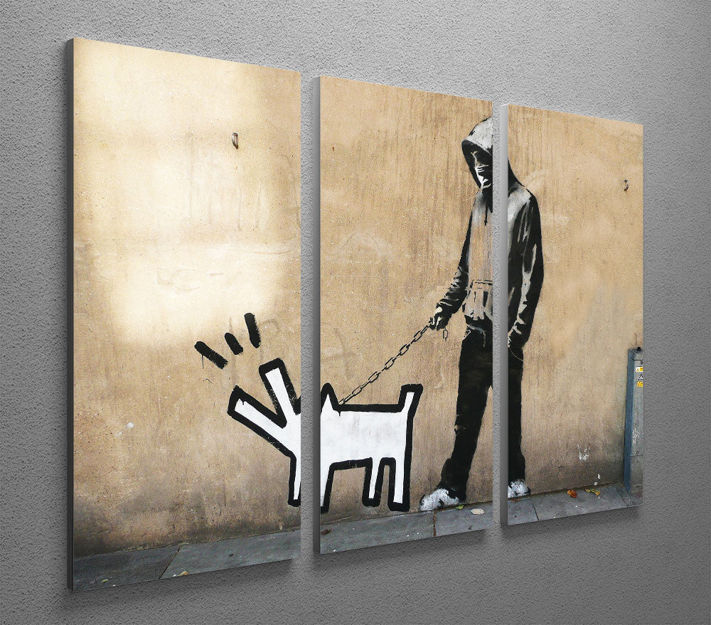 Banksy Keith Haring Dog 3 Split Panel Canvas Print - Canvas Art Rocks