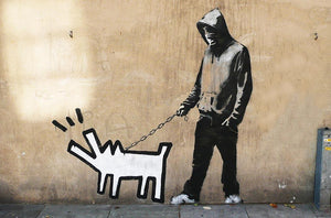Banksy Keith Haring Dog Wall Mural Wallpaper - Canvas Art Rocks - 1