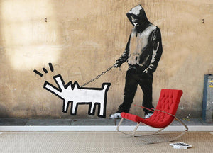 Banksy Keith Haring Dog Wall Mural Wallpaper - Canvas Art Rocks - 2