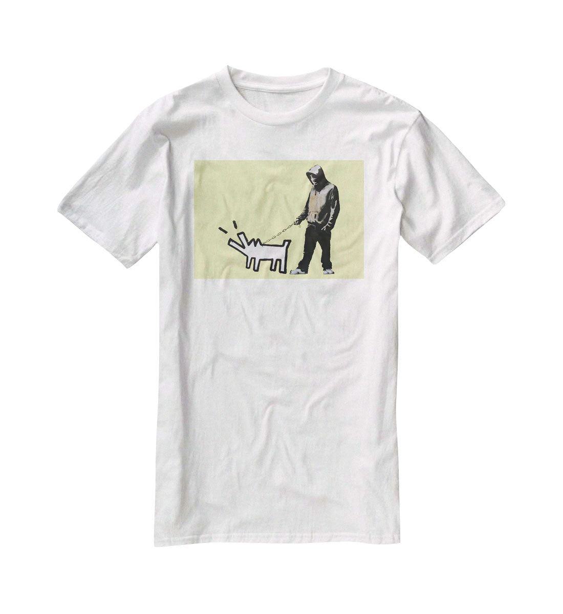 Banksy Keith Haring Dog Yellow T-Shirt - Canvas Art Rocks - 5