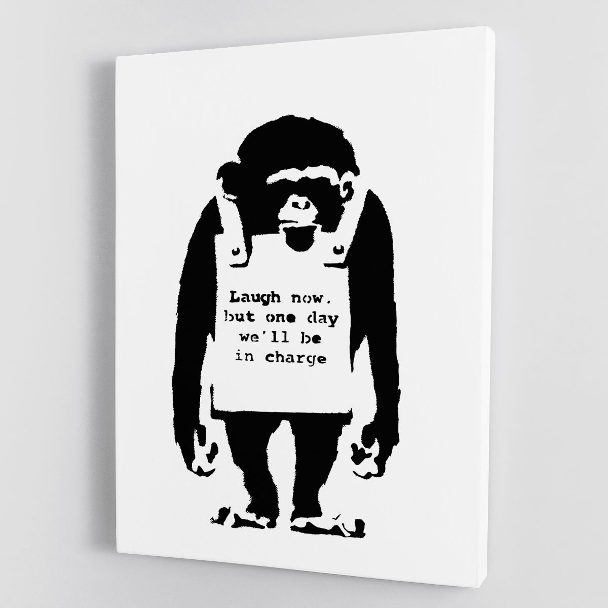 Banksy Laugh Now Monkey Canvas Print or Poster - Canvas Art Rocks - 1
