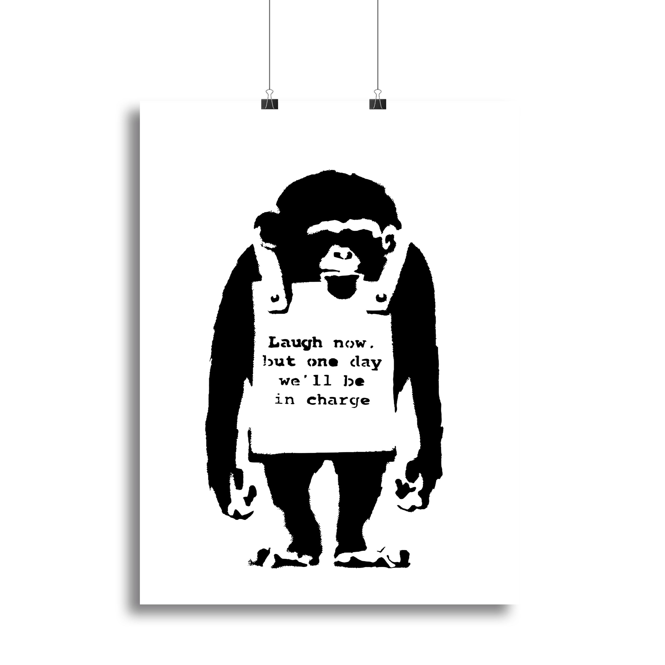 Banksy Laugh Now Monkey Canvas Print or Poster - Canvas Art Rocks - 2