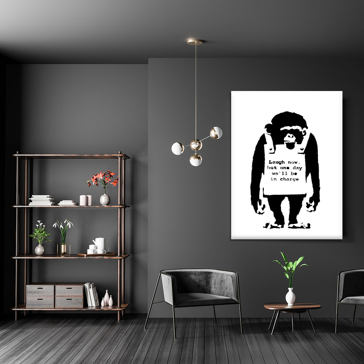 Banksy Laugh Now Monkey Canvas Print or Poster - Canvas Art Rocks - 5