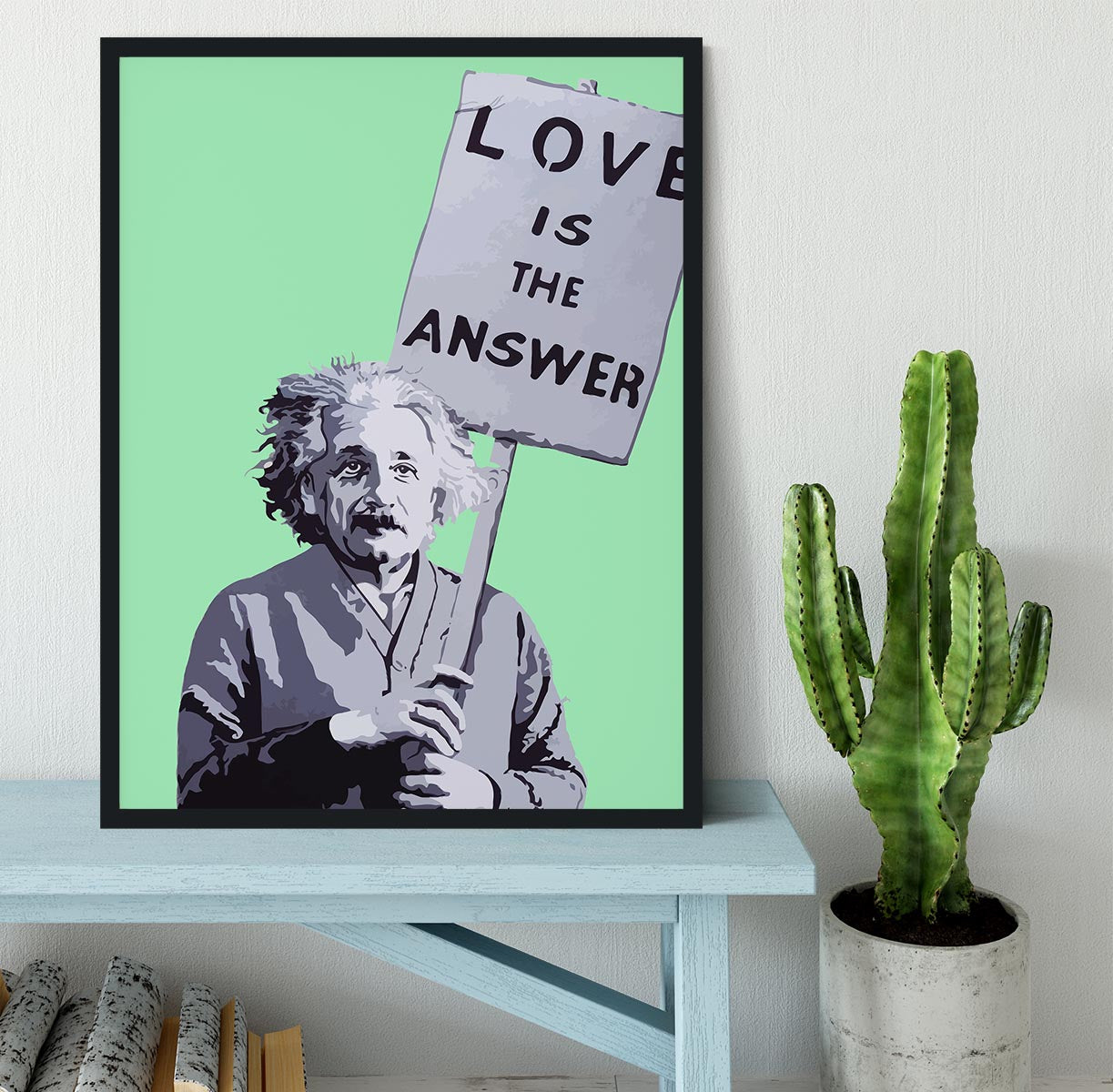 Banksy Love Is The Answer Green Framed Print - Canvas Art Rocks - 2